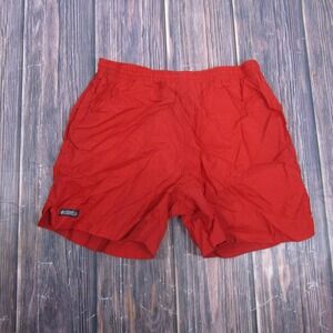 Columbia Swim Trunks Mens Medium Red Elastic Waist Mesh Lined Quick Dry Nylon